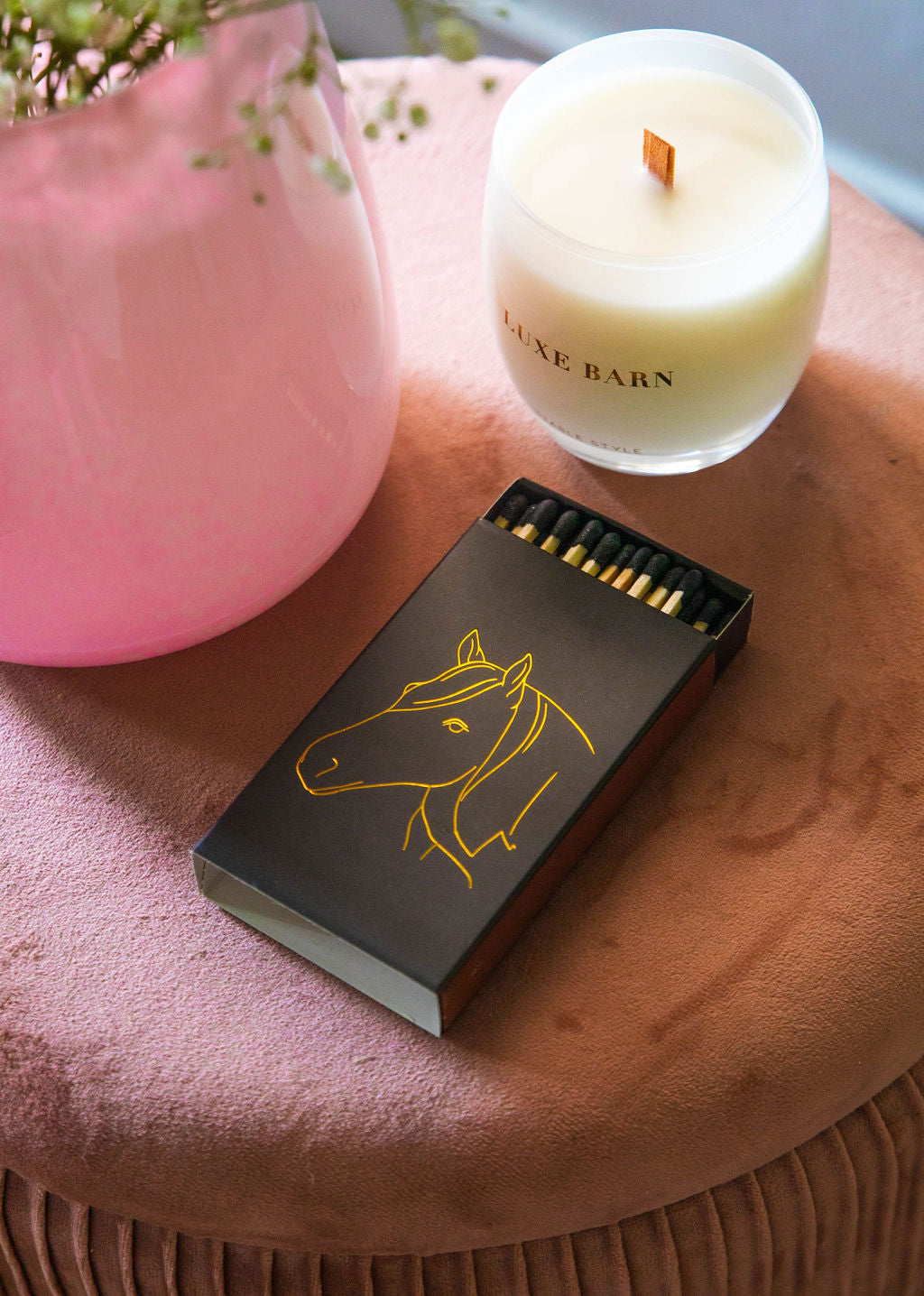 White Oversized Horse Head Matches