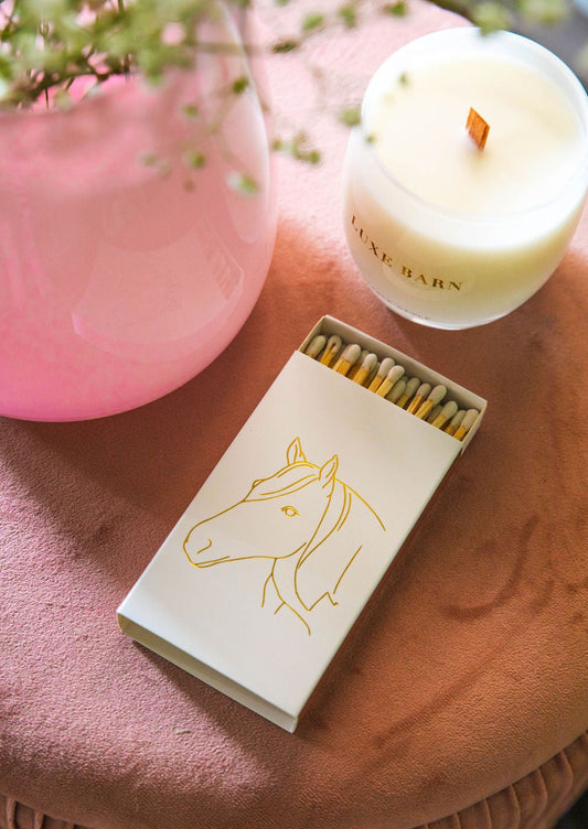 White Oversized Horse Head Matches