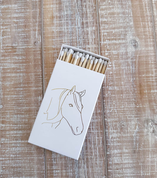 White Oversized Horse Head Matches