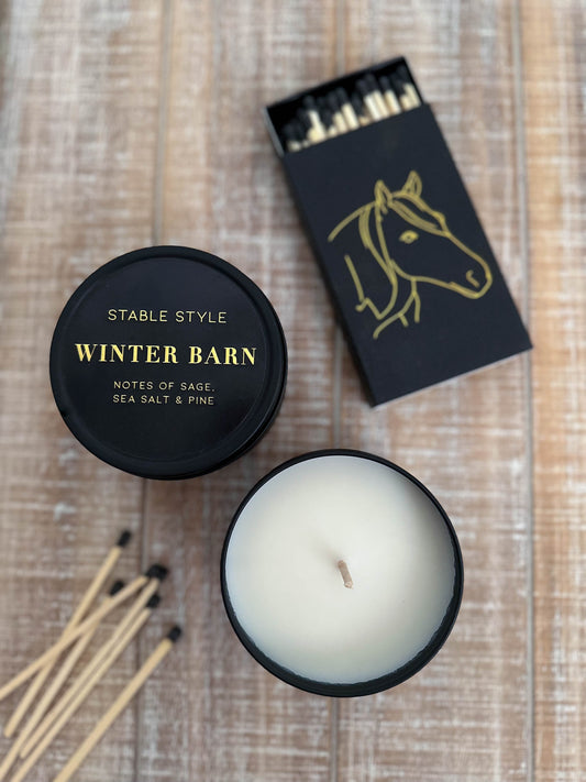 Winter Barn Candle Tin
