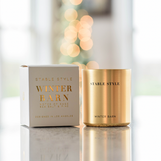 Winter Barn Gold Candle